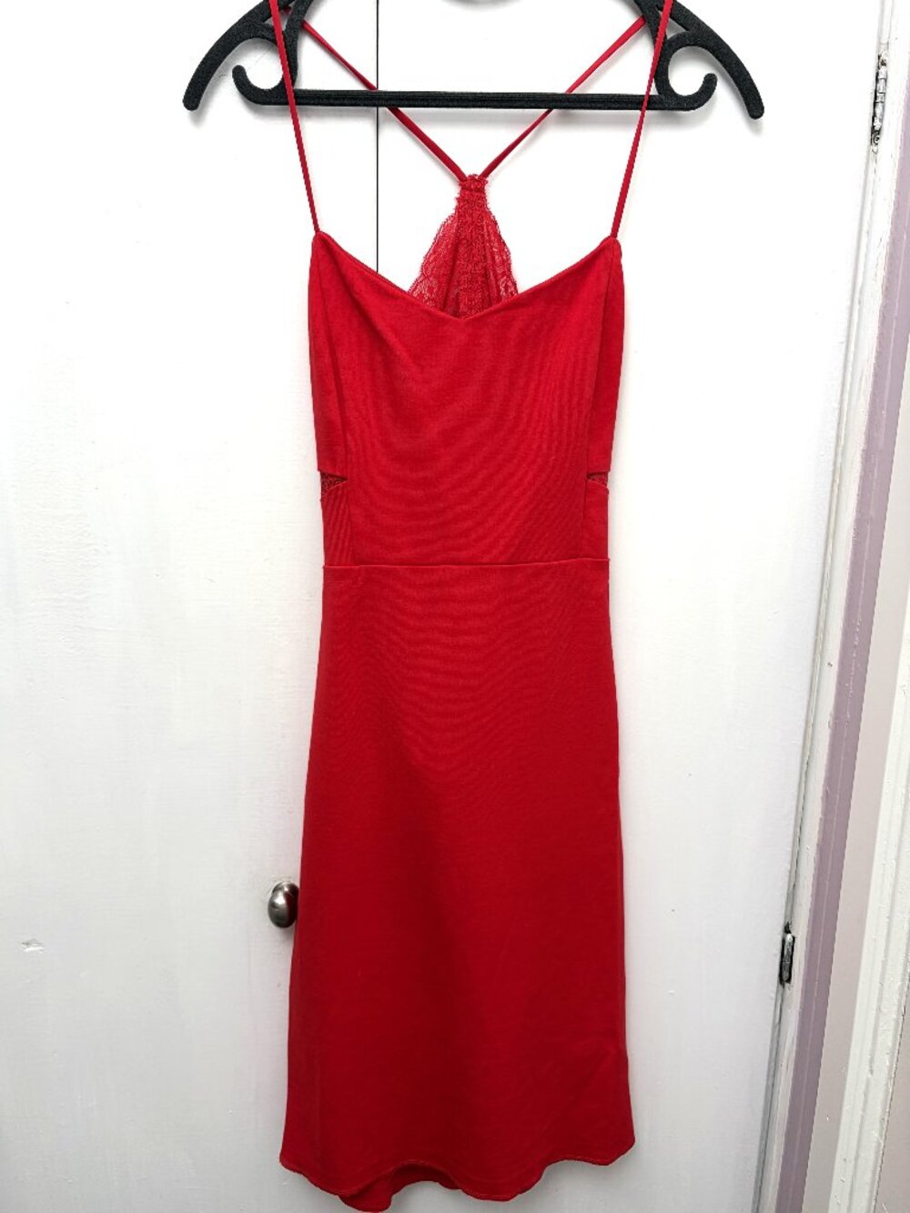 Express Red Lace Back Cutout Mini Dress Size 4